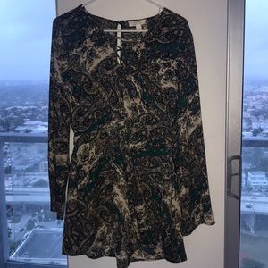 Paisley long-sleeved romper